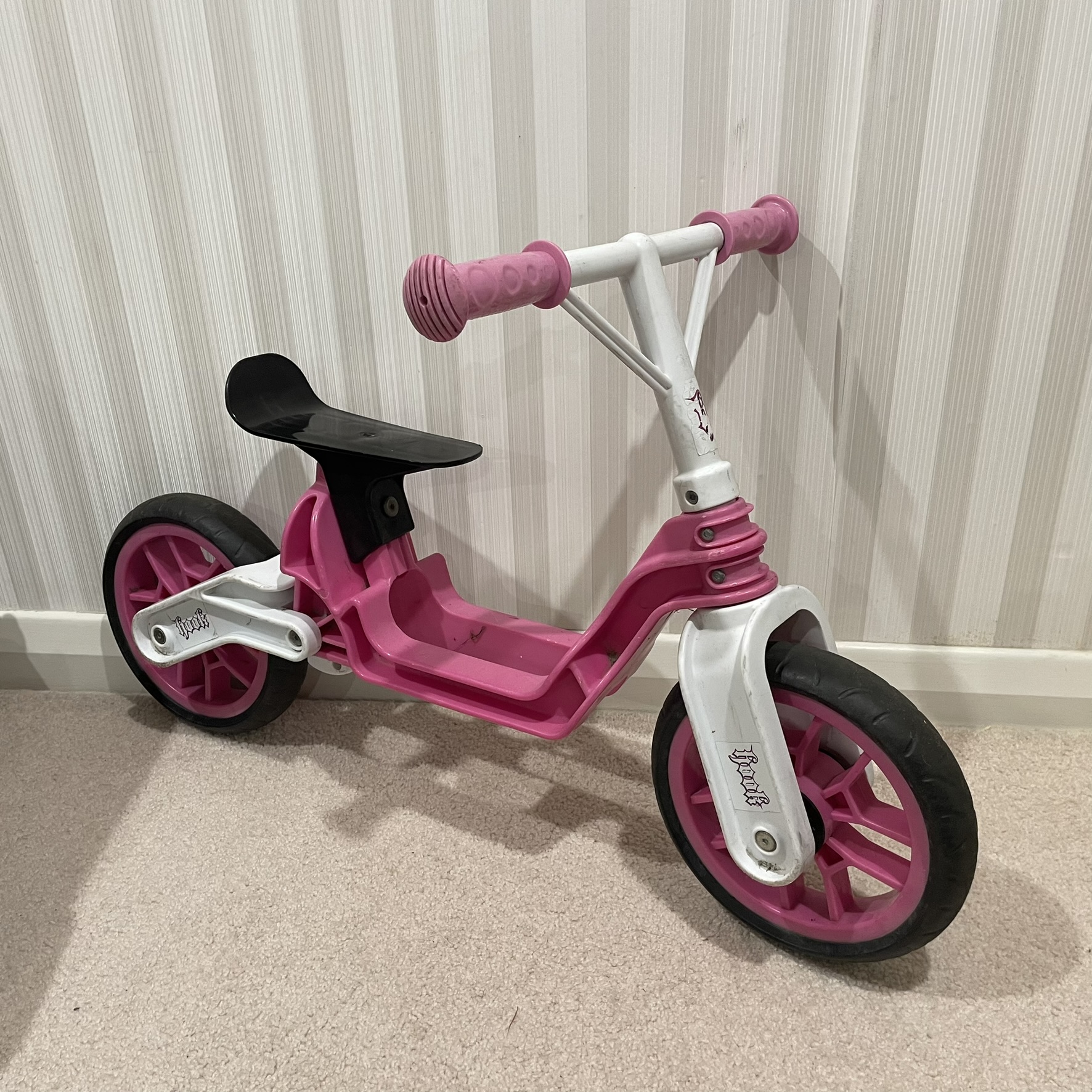 Pink/White Plastic Runner Bike 